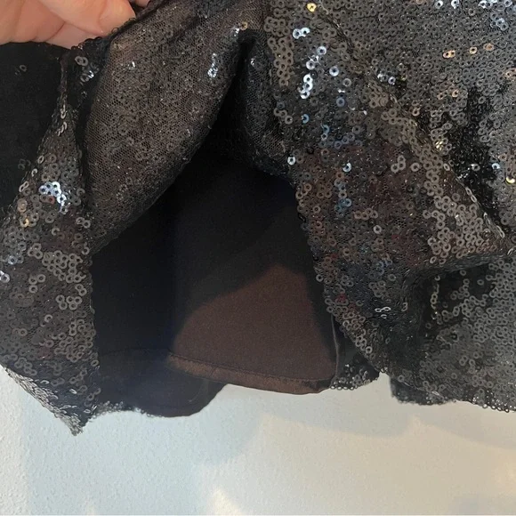 Gianni Bini Black Sequin Lined Three Strap Tank - Picture 2 of 8